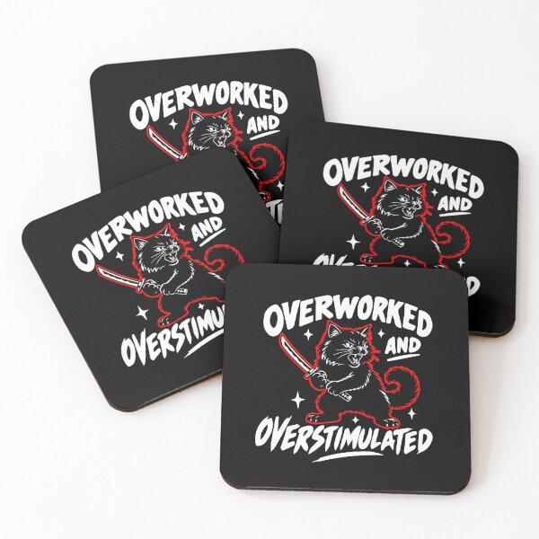 Item preview, Overworked and Overstimulated - Cat  designed and sold by OK-ISH Art.