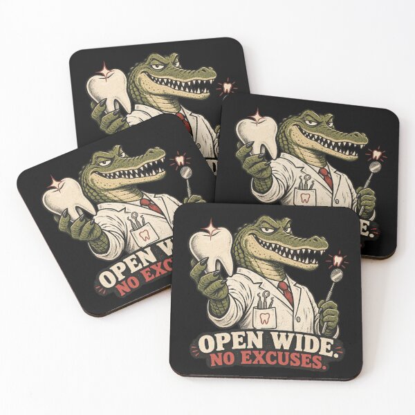 Item preview, Open Wide No Excuses Funny Alligator Dentist | Funny Dental Humor art designed and sold by Dogandesighn.