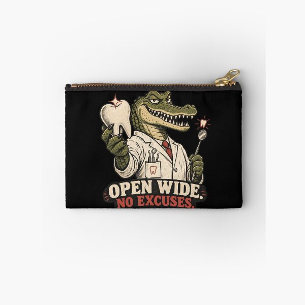 Item preview, Open Wide No Excuses Funny Alligator Dentist | Funny Dental Humor art designed and sold by Dogandesighn.