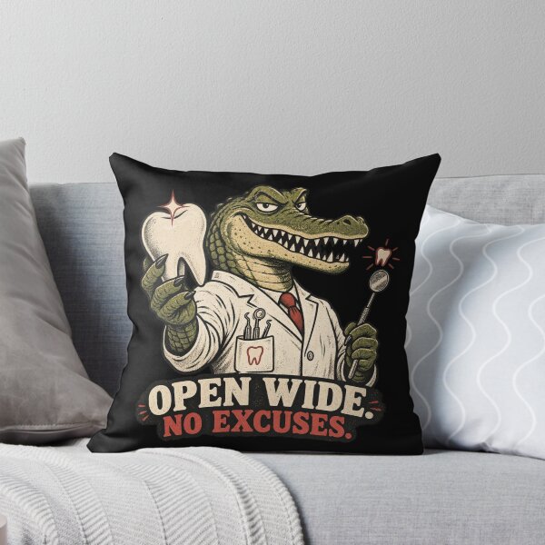 Item preview, Open Wide No Excuses Funny Alligator Dentist | Funny Dental Humor art designed and sold by Dogandesighn.