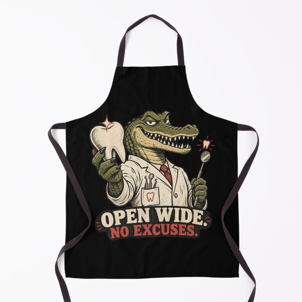 Item preview, Open Wide No Excuses Funny Alligator Dentist | Funny Dental Humor art designed and sold by Dogandesighn.