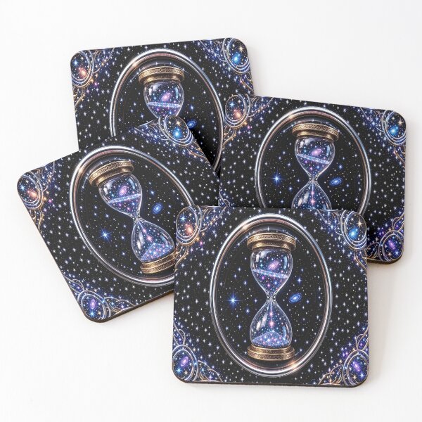 Item preview, Cosmic Hourglass of Time - Celestial Galaxy Steampunk Art designed and sold by Breezes-of-Ida.