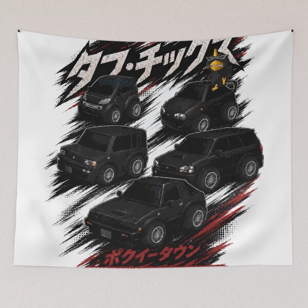 Item preview, The Tough Chicks Chibi Black Cars JDM Works designed and sold by Night Shift Garage.