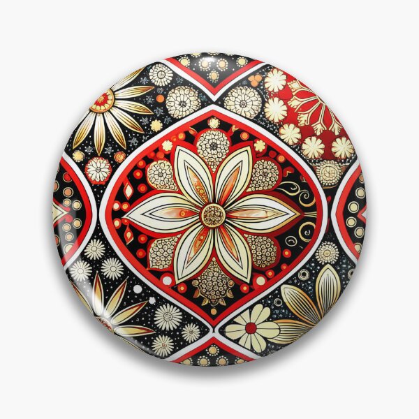 Item preview, Traditional Japanese Floral Pattern – Red Gold Black Seamless Design designed and sold by Comiccraze Tees.