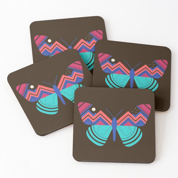 Item preview, Geometric Butterfly Mountain Ocean - Retro Nature Art designed and sold by AliveStyle.