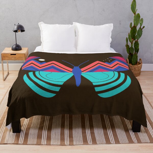 Item preview, Geometric Butterfly Mountain Ocean - Retro Nature Art designed and sold by AliveStyle.