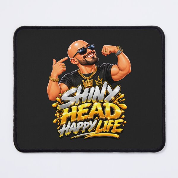 Item preview, Shiny Head Happy Life – Funny Bald King Confidence Design designed and sold by DIB Designs – Express Your Style.