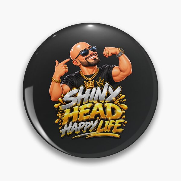 Item preview, Shiny Head Happy Life – Funny Bald King Confidence Design designed and sold by DIB Designs – Express Your Style.