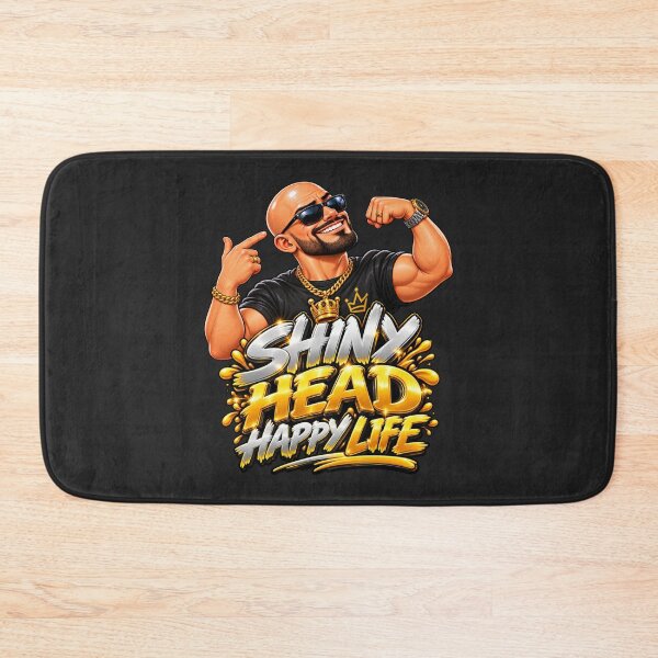 Item preview, Shiny Head Happy Life – Funny Bald King Confidence Design designed and sold by DIB Designs – Express Your Style.