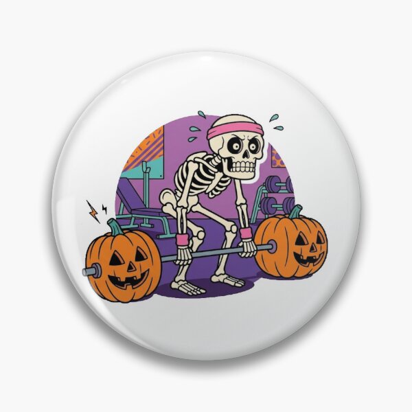 Item preview, Deadlift Literal - Skeleton Lifting Pumpkins (Gymrat Halloween) designed and sold by conamor-bymel.