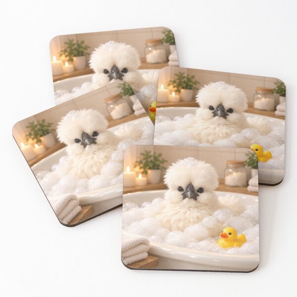 Item preview, Peaceful Silkie Chicken Bubble Bath designed and sold by Sillytoe.
