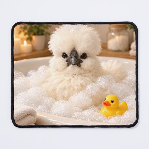 Item preview, Peaceful Silkie Chicken Bubble Bath designed and sold by Sillytoe.