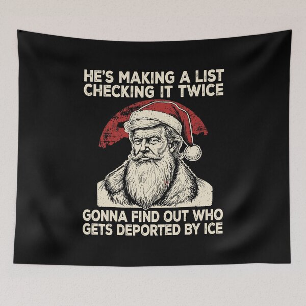 Item preview, He's Making A List Checking It Twice Trump Political Christmas  designed and sold by mareix.