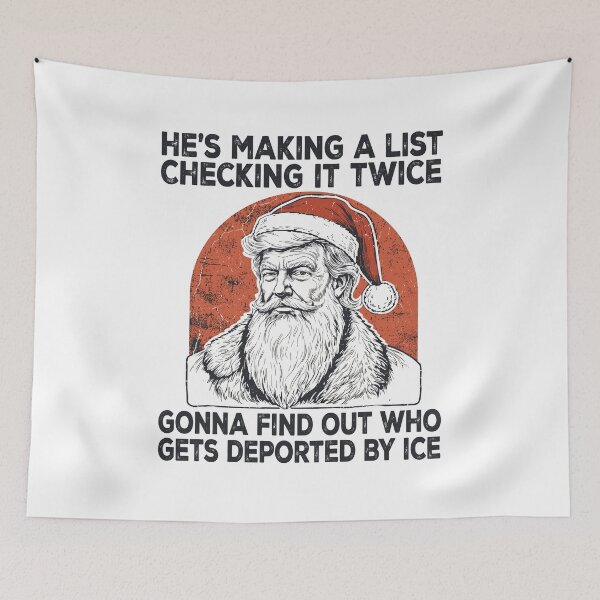 Item preview, He's Making A List Checking It Twice Trump Political Christmas  designed and sold by mareix.