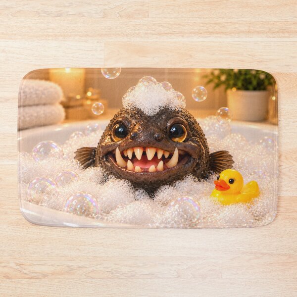 Item preview, Baño de burbujas con divertido pez colmillo designed and sold by Sillytoe.