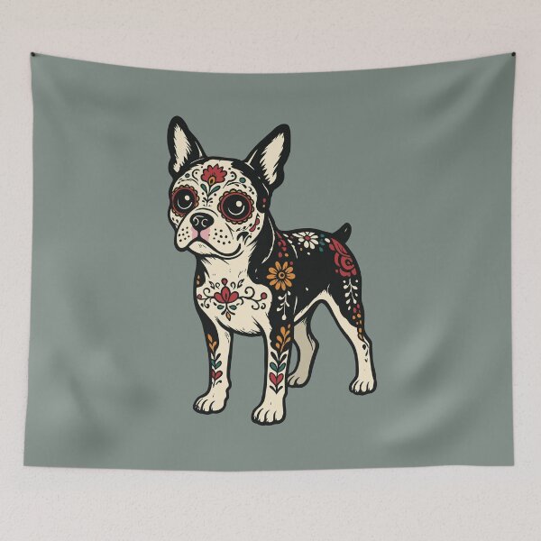 Item preview, Day of the Dead Boston Terrier designed and sold by Ghost on Toast.