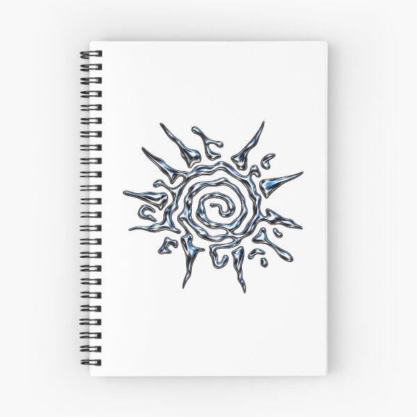 Item preview, Liquid Chrome Tribal Sun Spiral – Y2K Cyber Gothic Sunburst designed and sold by FileFlowStudio.