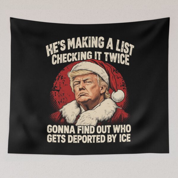Item preview, He's Making A List Checking It Twice Trump Political Christmas  designed and sold by mareix.