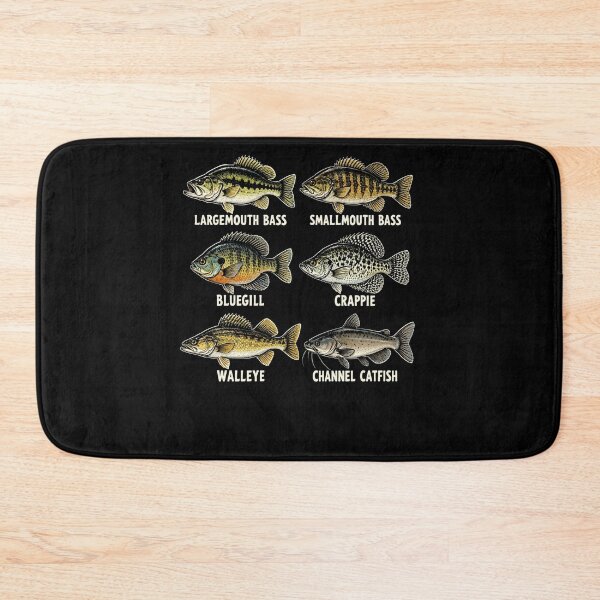 Item preview, Largemouth Bass Smallmouth Bass Bluegill Crappie Walleye Channel Catfish Freshwater Fishing Species Angler Identification designed and sold by FolkGraphics.