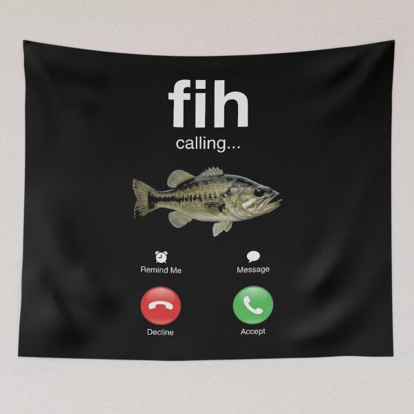 Item preview, Fih Calling... Fishing Bass Angler Fisherman designed and sold by FolkGraphics.
