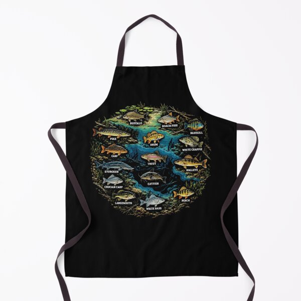 Item preview, Buffalo Roach Fish Bluegill Pike Drum White Crappie Carp Trout Walleye Sturgeon Catfish Crucian Carp Largemouth White Bass Perch Freshwater Fishing Angler Fish Identification designed and sold by FolkGraphics.