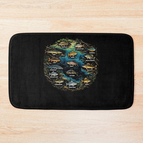 Item preview, Buffalo Roach Fish Bluegill Pike Drum White Crappie Carp Trout Walleye Sturgeon Catfish Crucian Carp Largemouth White Bass Perch Freshwater Fishing Angler Fish Identification designed and sold by FolkGraphics.