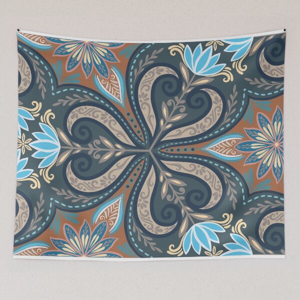Item preview, Ornate Paisley & Botanical Floral Pattern - Grey designed and sold by Rukhscreations.
