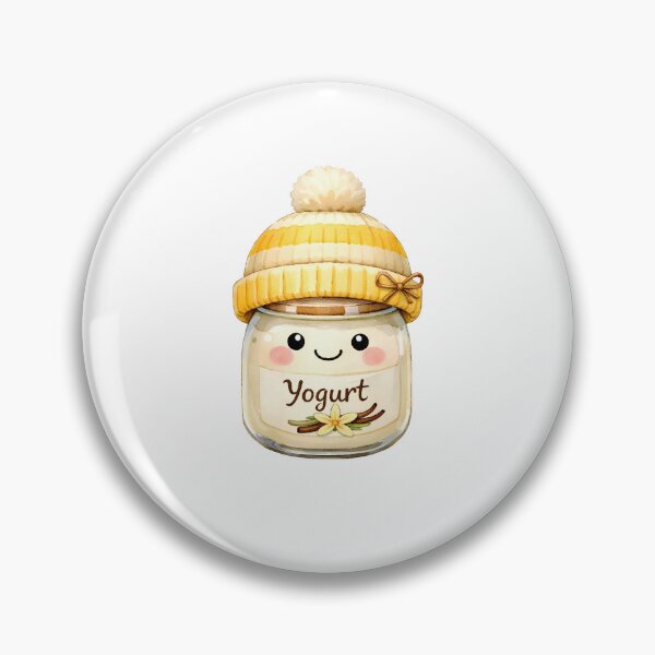 Item preview, Cute Watercolor Vanilla Yogurt Jar with Knitted Hat designed and sold by silviaol.