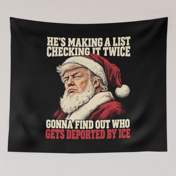 Item preview, He's Making A List Checking It Twice Trump Political Christmas  designed and sold by mareix.