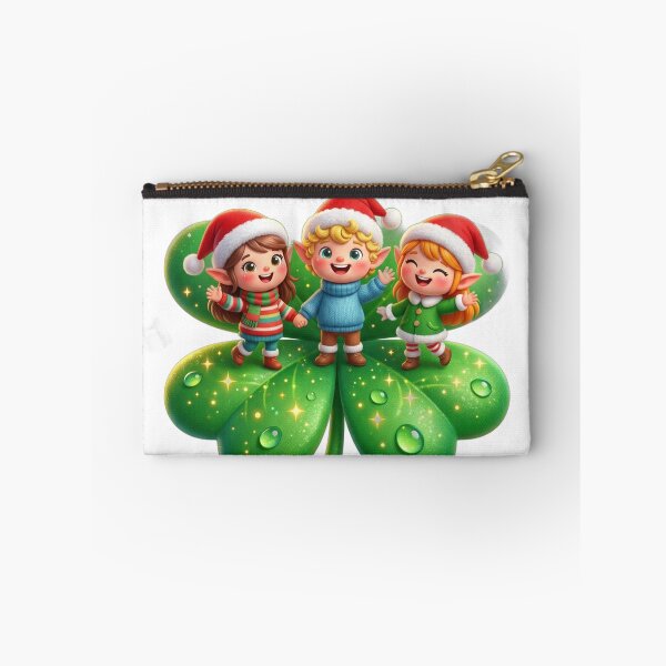 Item preview, Lucky Christmas Elves on Four Leaf Clover designed and sold by HoMya.