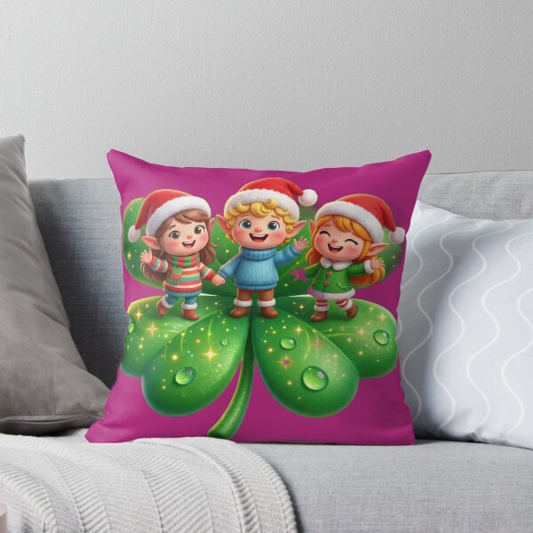 Item preview, Lucky Christmas Elves on Four Leaf Clover designed and sold by HoMya.