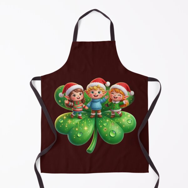 Item preview, Lucky Christmas Elves on Four Leaf Clover designed and sold by HoMya.