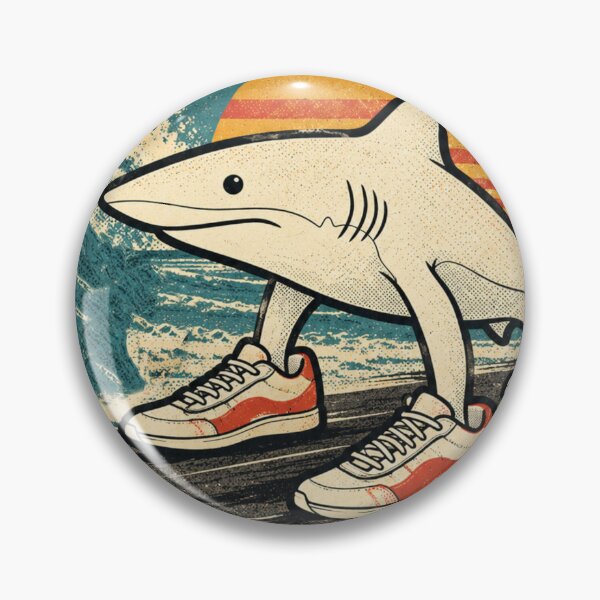 Item preview, Shark Kicks Funny Retro Sneaker Poster designed and sold by Nol1ytv.
