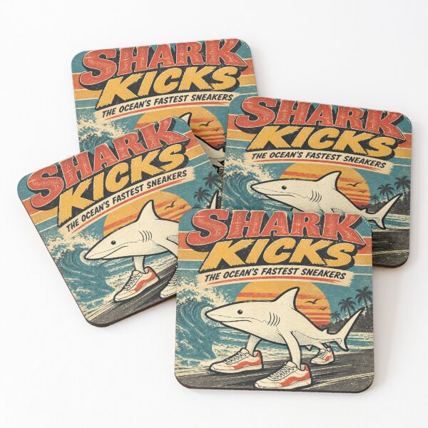 Item preview, Shark Kicks Funny Retro Sneaker Poster designed and sold by Nol1ytv.
