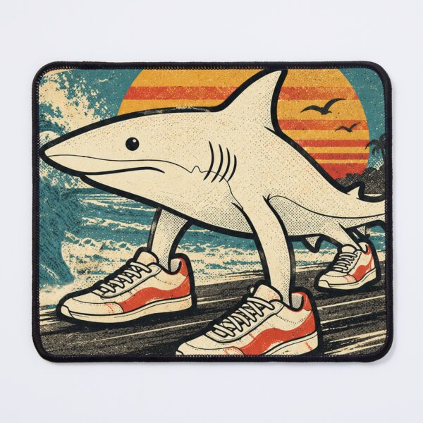 Item preview, Shark Kicks Funny Retro Sneaker Poster designed and sold by Nol1ytv.