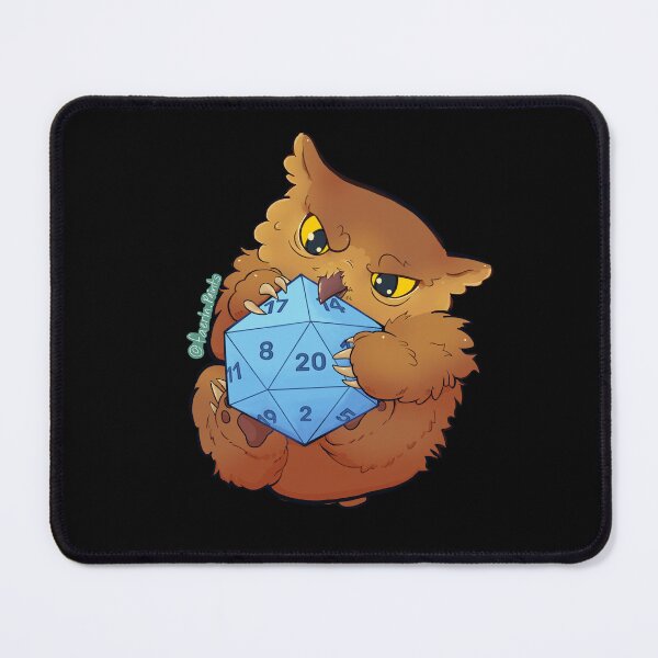 Item preview, Owl Bear with D20 - Cute Dungeon Monster designed and sold by Faerin.paints.