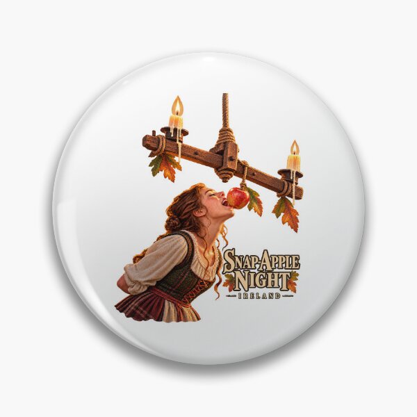 Item preview, Irish Snap-Apple Night — Traditional Halloween Folk Game Heritage Art designed and sold by Larkfound Studio.