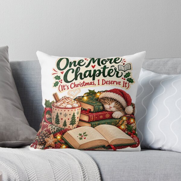 Item preview, Cozy Christmas Reading Cat | One More Chapter Funny Bookworm Gift designed and sold by Neworld24.