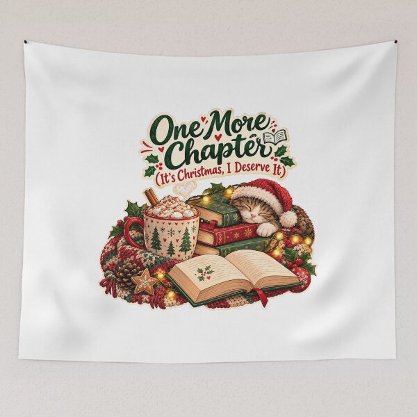 Item preview, Cozy Christmas Reading Cat | One More Chapter Funny Bookworm Gift designed and sold by Neworld24.