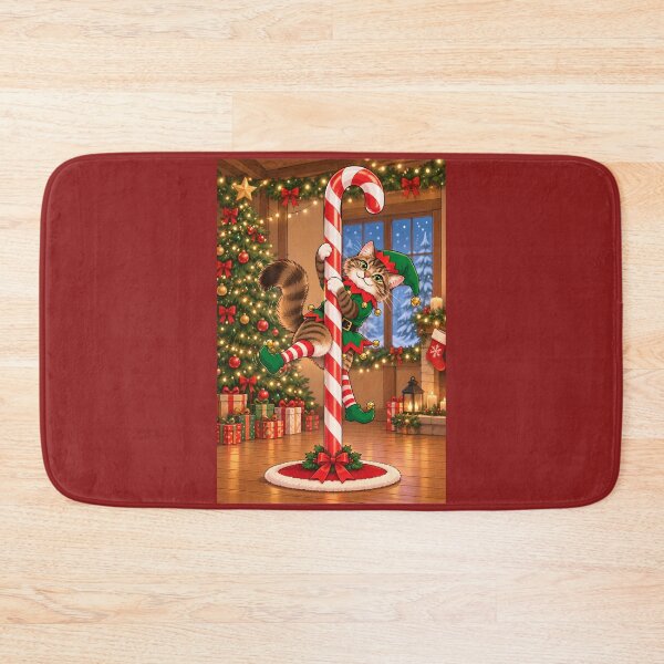 Item preview, Santa’s Purr-fect Pole Dancer designed and sold by Stubblejumper Artworks.
