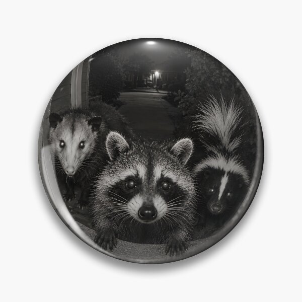 Item preview, Night Trash Panda Crew Raccoon Opossum Skunk designed and sold by Lina Caro.