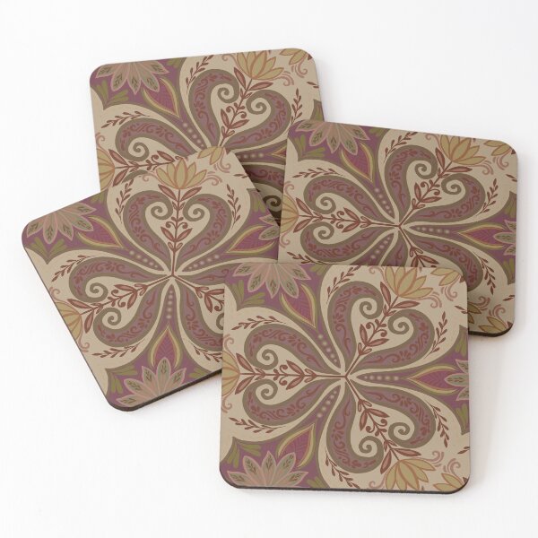 Item preview, Ornate Paisley & Botanical Floral Pattern - Plum designed and sold by Rukhscreations.