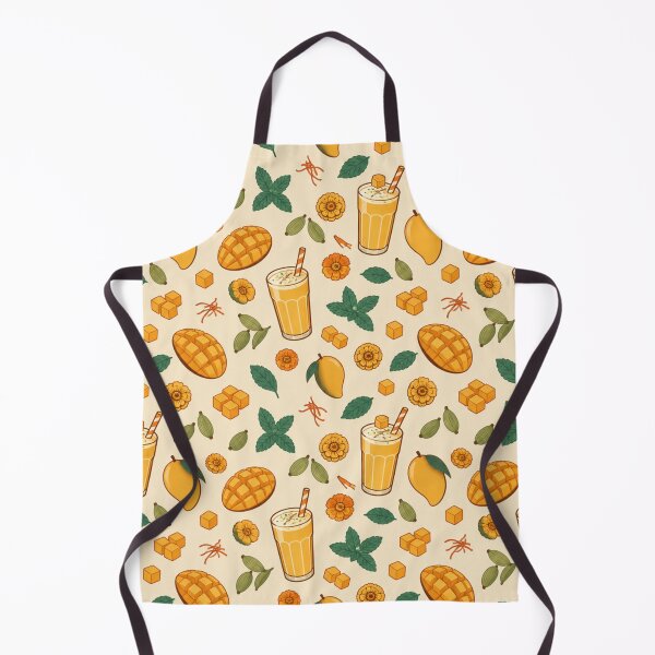 Item preview, Mango Lassi Food Pattern | Retro Mango Drinks with Cardamom, Saffron, Mint and Marigold Flowers designed and sold by StickyGuys.