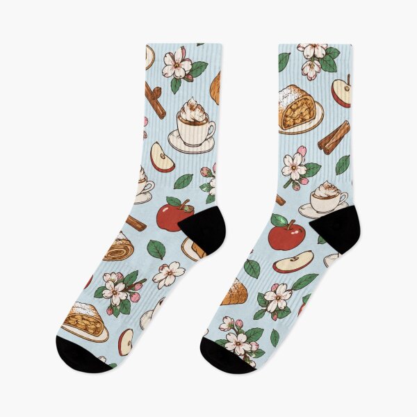 Item preview, Apple Strudel Viennese Cafe Pattern | Strudel Slices, Red Apples, Cinnamon and Coffee with Cream designed and sold by StickyGuys.