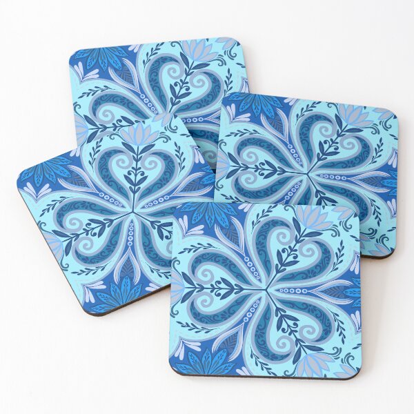 Item preview, Ornate Paisley & Botanical Floral Pattern - Blue designed and sold by Rukhscreations.