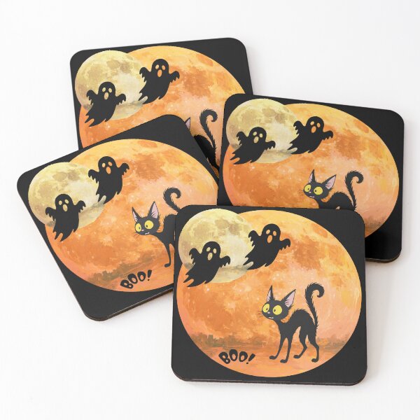 Item preview, Halloween ghosts and scared cat designed and sold by 247DesignStudio.