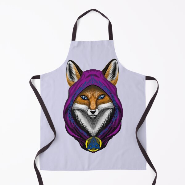 Item preview, Mystic Purple Mage Red Fox Portrait with Blue Runes designed and sold by URSM.