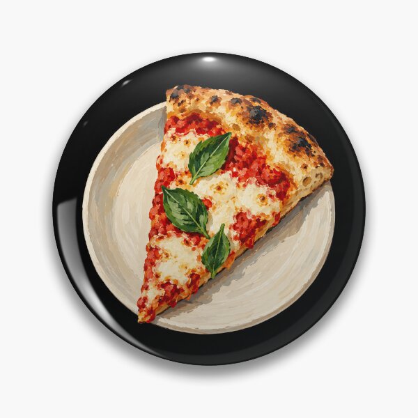 Item preview, Tomato Basil Pizza Slice Gouache Art designed and sold by Katalice Design.