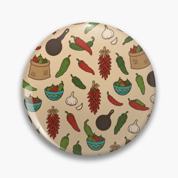 Item preview, Hatch Chile New Mexico Pattern | Green and Red Chiles, Ristras, Burlap Sacks and Cast Iron Pans designed and sold by StickyGuys.