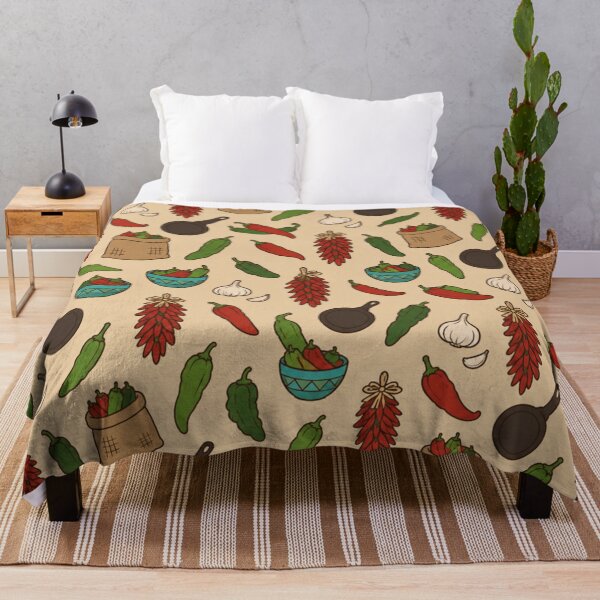 Item preview, Hatch Chile New Mexico Pattern | Green and Red Chiles, Ristras, Burlap Sacks and Cast Iron Pans designed and sold by StickyGuys.